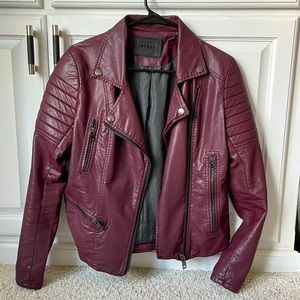 BLANKNYC Faux Leather Jacket Burgundy / Maroon